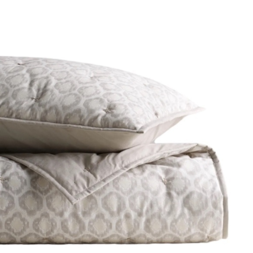 Restoration Hardware RH Pink Neutral Ikat‎ Tufted Baby Duvet Quilt Comforter